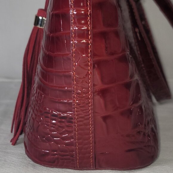 VINTAGE BRAHMIN MINI ASHER CHIANTI ROSSINI EMBROIDERED ROSES PURSE/BAG/TASSEL - Picture 5 of 9